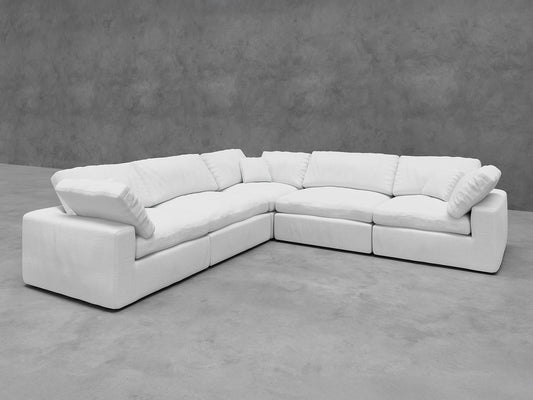 5 Piece Modular Sectional (Three Armless + Two Corners)