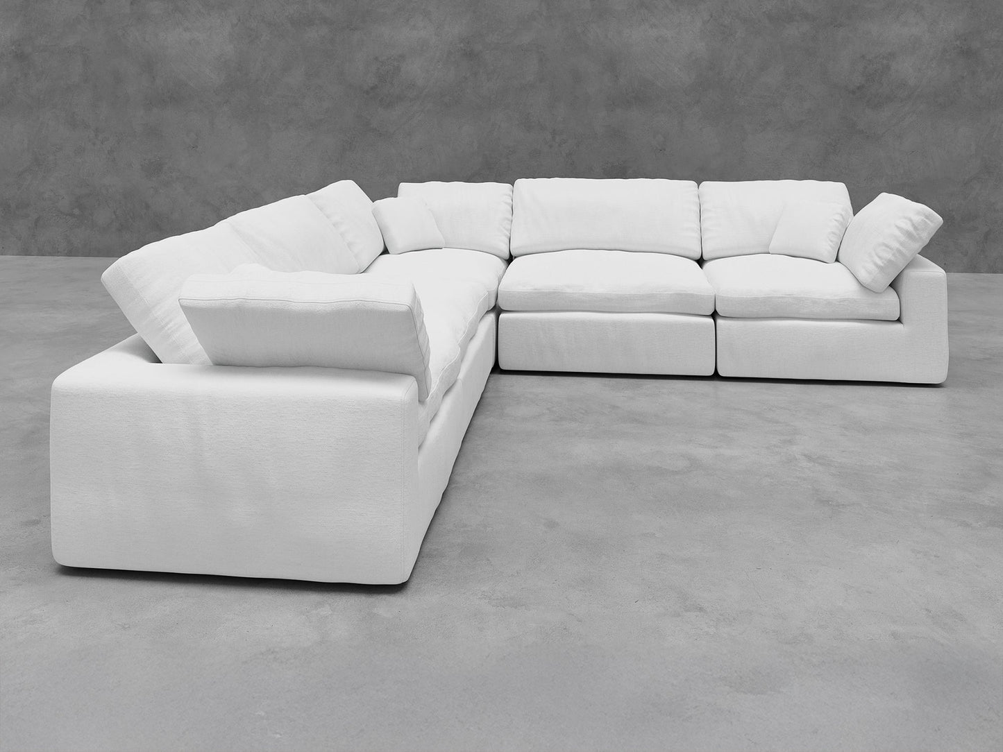 5 Piece Modular Sectional (Three Armless + Two Corners)