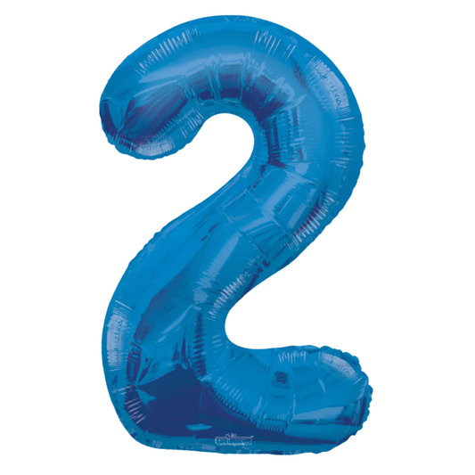 34 In. Blue Number 2 Balloon