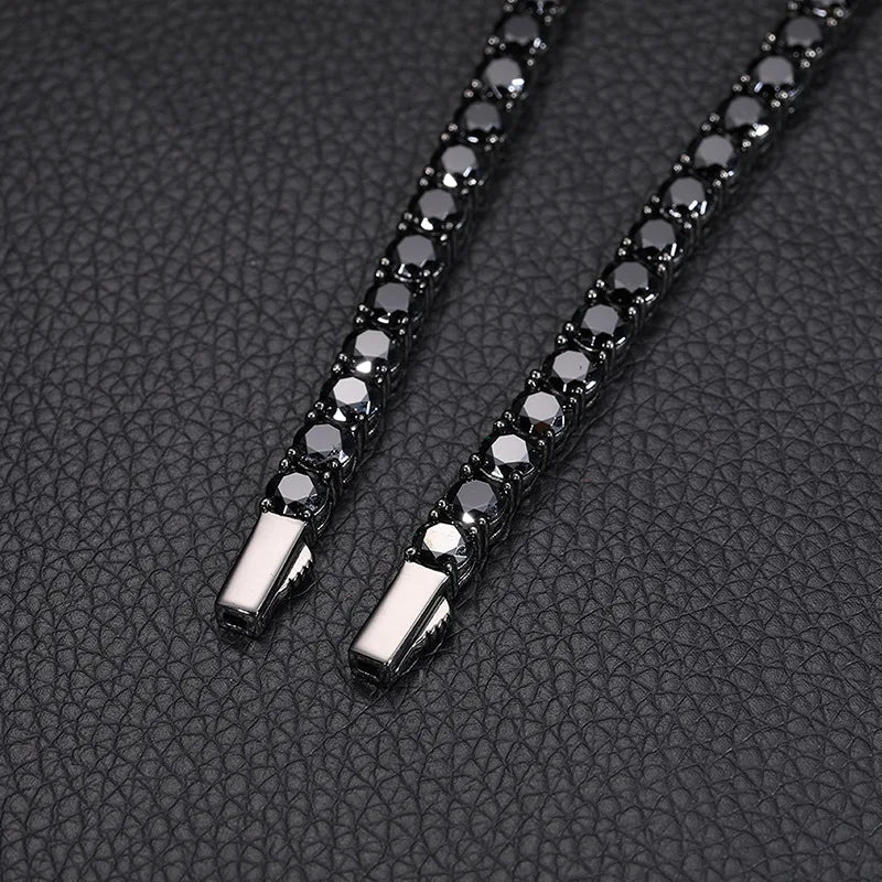 5mm Black Diamond Unisex Gothic Necklace