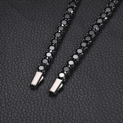 5mm Black Diamond Unisex Gothic Necklace
