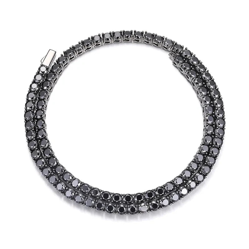 5mm Black Diamond Unisex Gothic Necklace