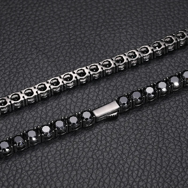 5mm Black Diamond Unisex Gothic Necklace