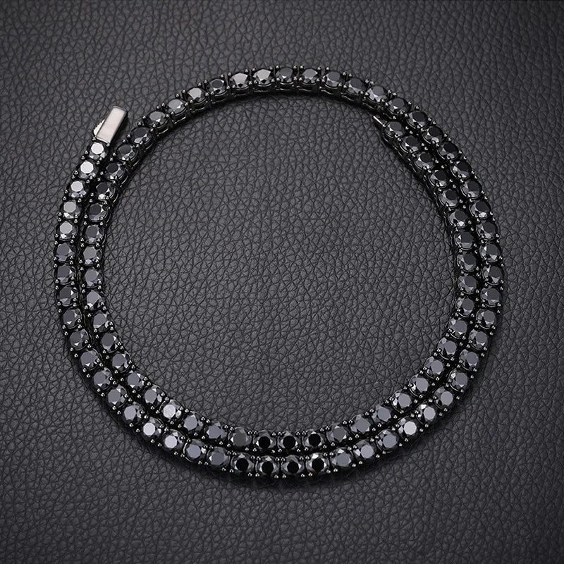 5mm Black Diamond Unisex Gothic Necklace
