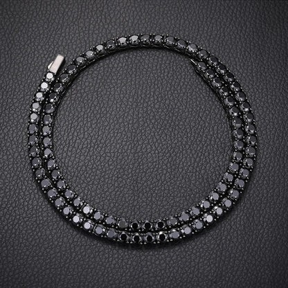 5mm Black Diamond Unisex Gothic Necklace