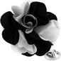 Vittorio Vico Unisex Two Tone Satin Flower Lapel Pin