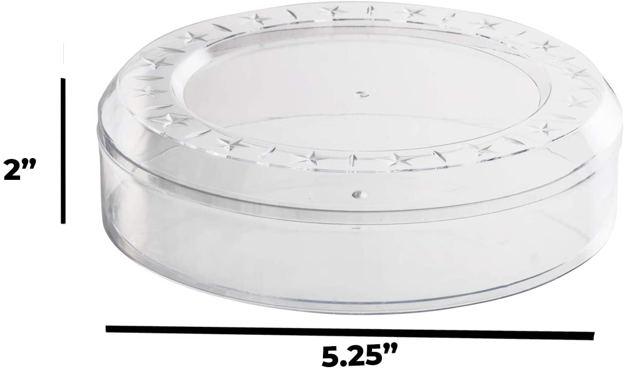 Clear Acrylic Boxes Round 5.25"X2" 6 Pack