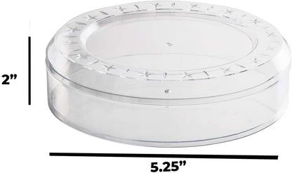 Clear Acrylic Boxes Round 5.25"X2" 6 Pack