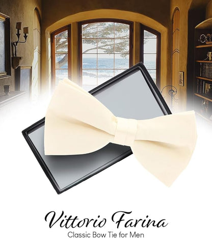 Vittorio Farina Men's Satin Bow Tie in Gift Box
