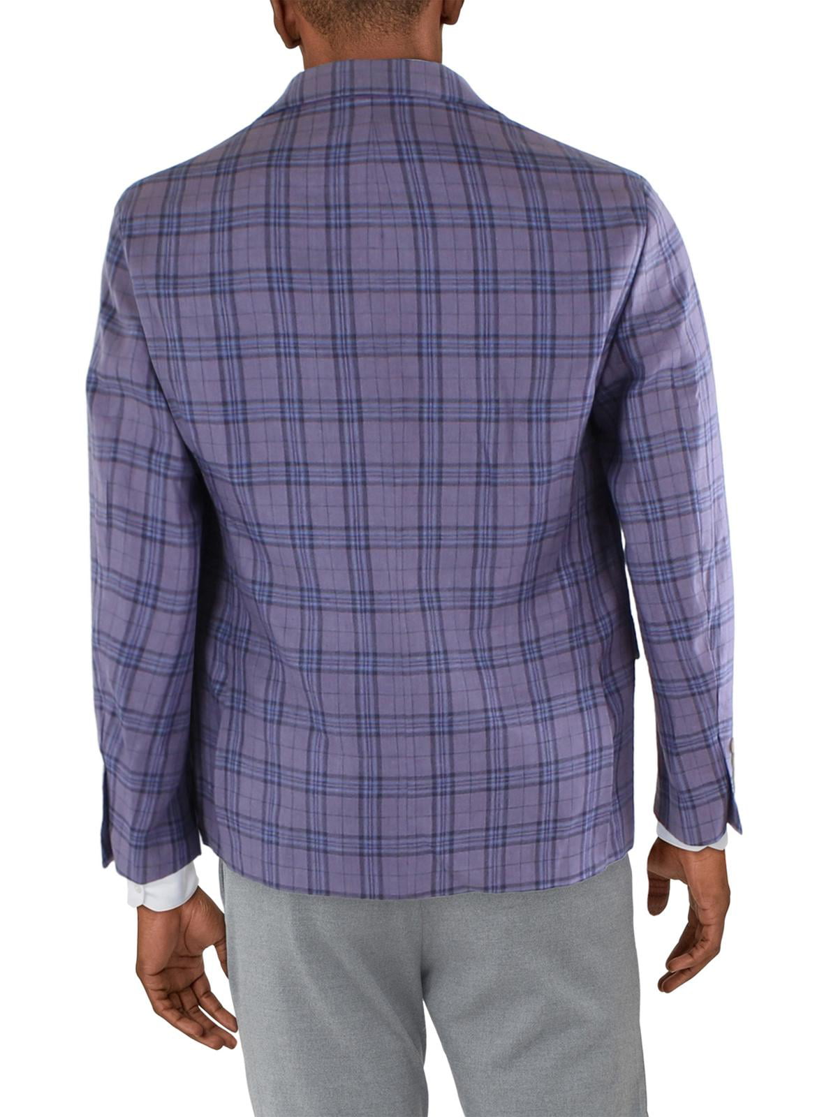Tallia Men's Slim Fit Plaid Blazer Purple Size 46
