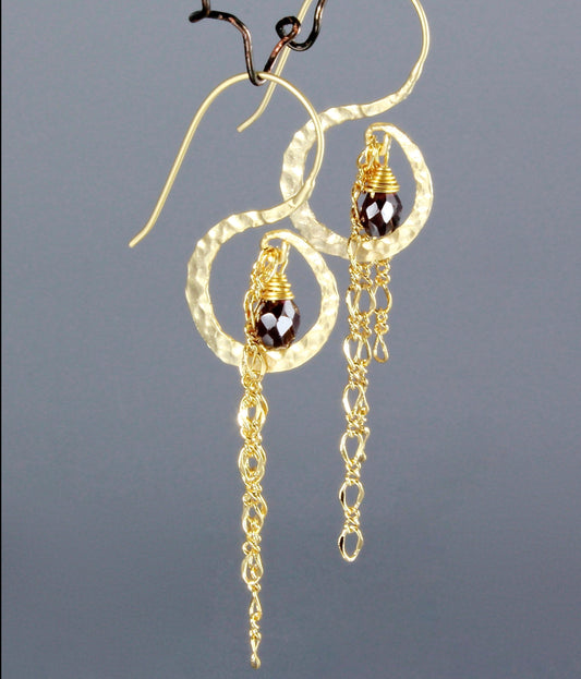"Chantal" - Garnet Bridal Earrings