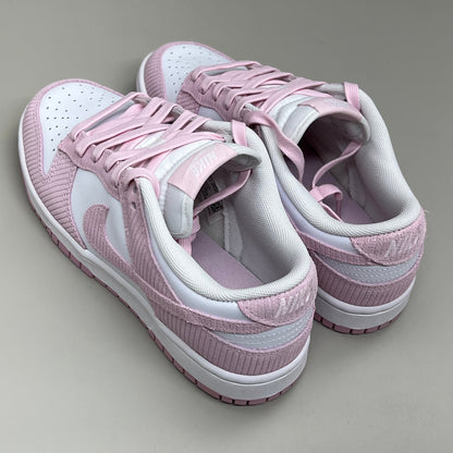 NIKE Classic Dunk Low Leather & Corduroy SZ Womens 8.5 Mens 7 White Pink FN7167