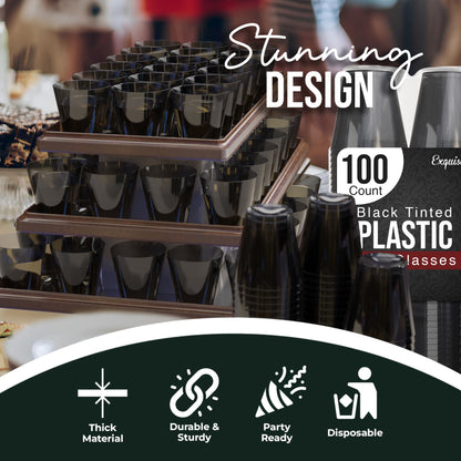 2 Oz. Smokey Plastic Shot Glasses | 100 Count