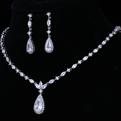Cynthia - Silver Cubic Zirconia Bridal Jewelry Set