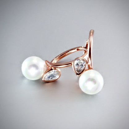 Promise - Pearl Bridal Earrings - Available in Rose Gold and Silver