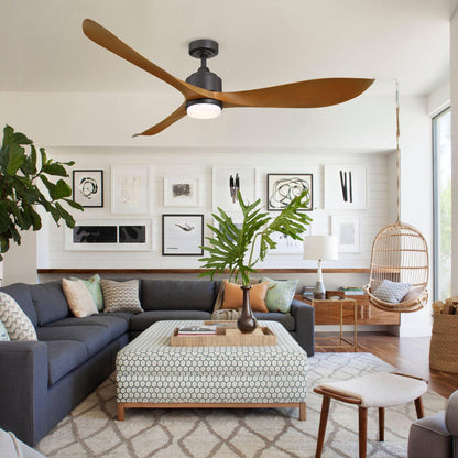 66" Misael Propeller Industrial DC Motor Ceiling Fan with LED Lighting