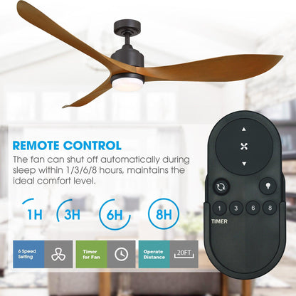 66" Misael Propeller Industrial DC Motor Ceiling Fan with LED Lighting