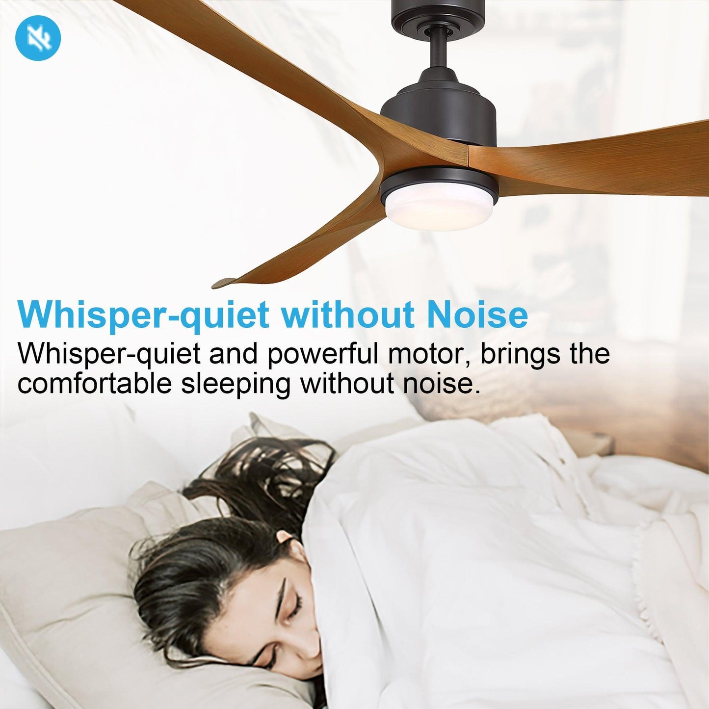 66" Misael Propeller Industrial DC Motor Ceiling Fan with LED Lighting