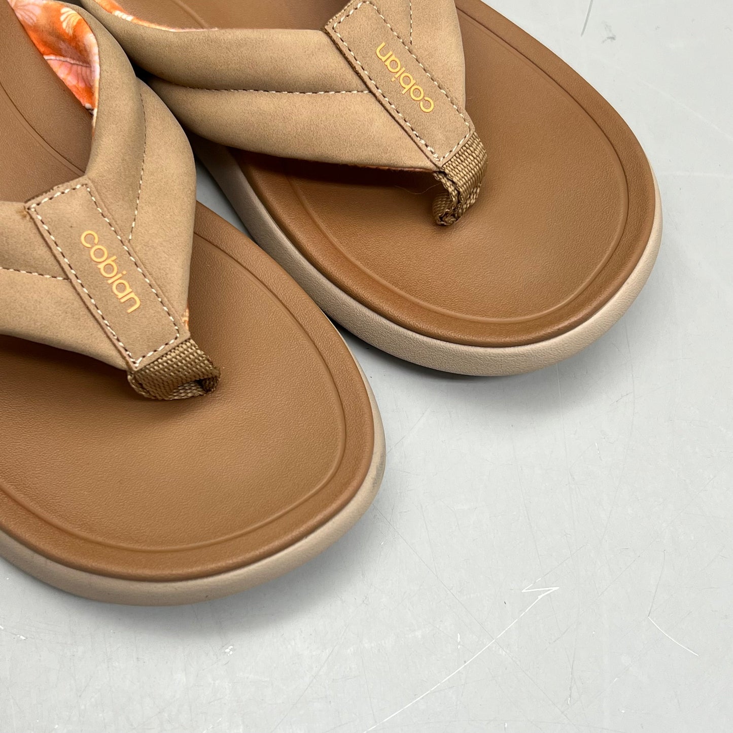 COBIAN Darby Synthetic Suede Strap Sandals Women's Sz 7, EU 37 Tan DAR24-230-7