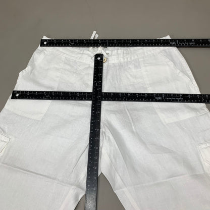 TOMMY BAHAMA Women's Palmbray Tapered Cargo Pant White Size L TW118698 (New)