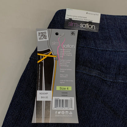MULTIPLES Narrow Leg Pant Petite Women's Sz 4  Denim M2604P