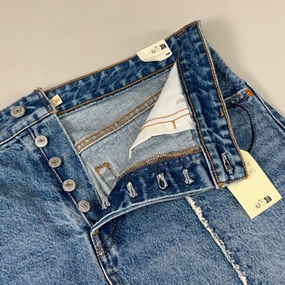 LEVIS Recrafted Icon Skirt Mid Rise Original Women's Sz 30 Novel Notion Med Wash