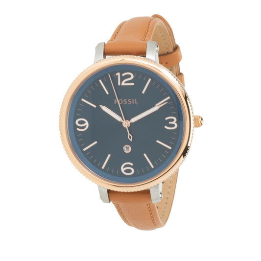 Fossil Women's Monroe Quartz Date Leather Strap Watch