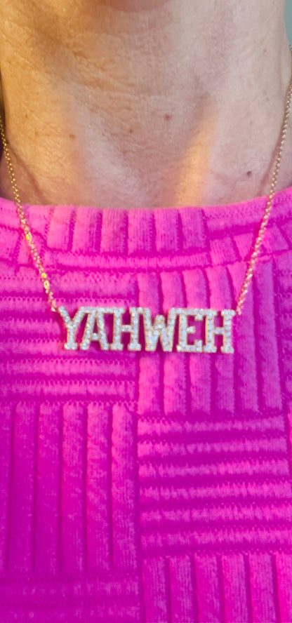 YAHWEH 18k CZ necklace