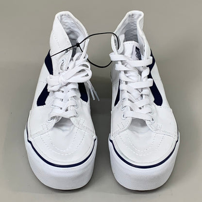 VANS Sk8-Hi Canvas Tapered Platform Sneaker Men's SZ 3.5 Women's SZ 5 Navy/White