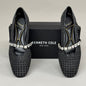 KENNETH COLE New York Zeta Raffia Jewel Jane Flat Women's Sz 11 Black KL25ZMJ01