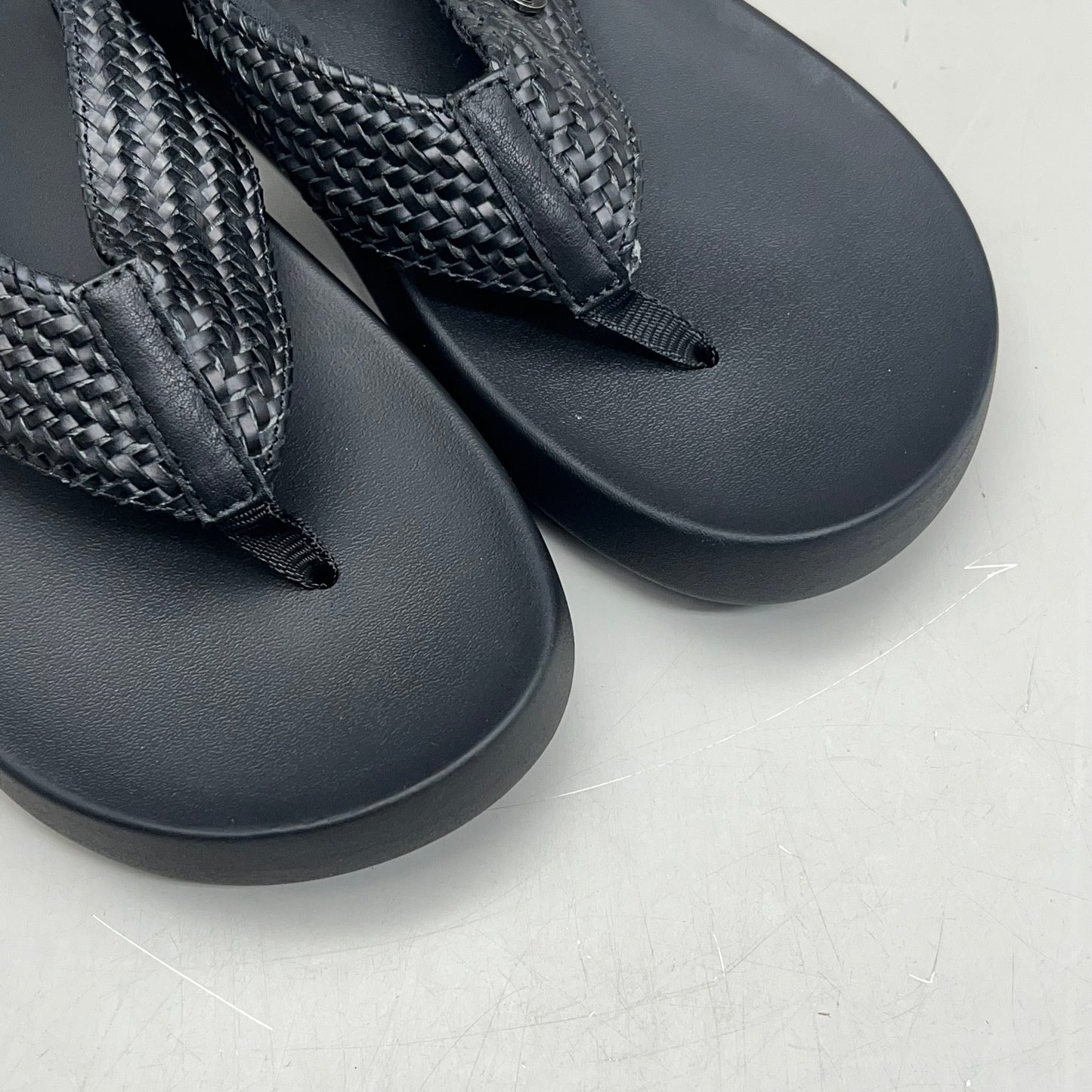 COBIAN Palmilla Braided Synthetic Leather Strap Sandals Women's Sz 7 EU 37 Black PAL25-001-07