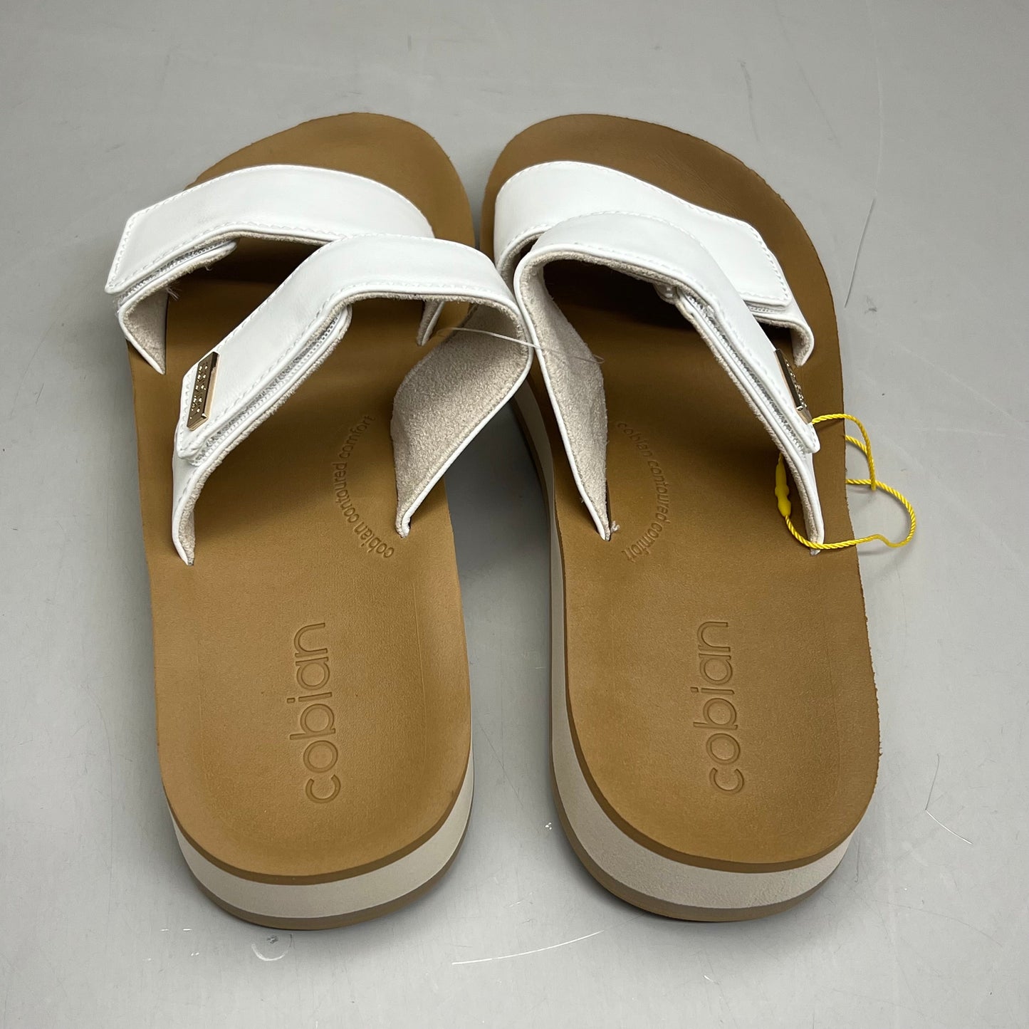 COBIAN Dana Rise Elevated Flatform Style Slide Women's Sz 8 White DNA24-100-08
