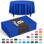 Dark Blue Round Plastic Table Covers | 6 Pack