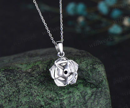 2ct Round Cut Alexandrite Necklace Solid 14k 18k White Gold Gold Vintage Unique Personalized 5 Prong Floral Pendant For Women Her Gemstone Anniversary Bridal Gift Mother