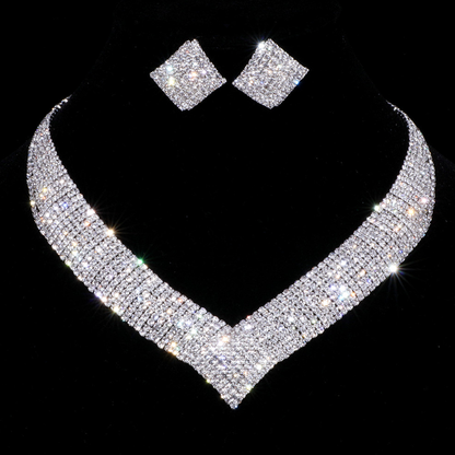 Melinda - Silver Cubic Zirconia Bridal Jewelry Set