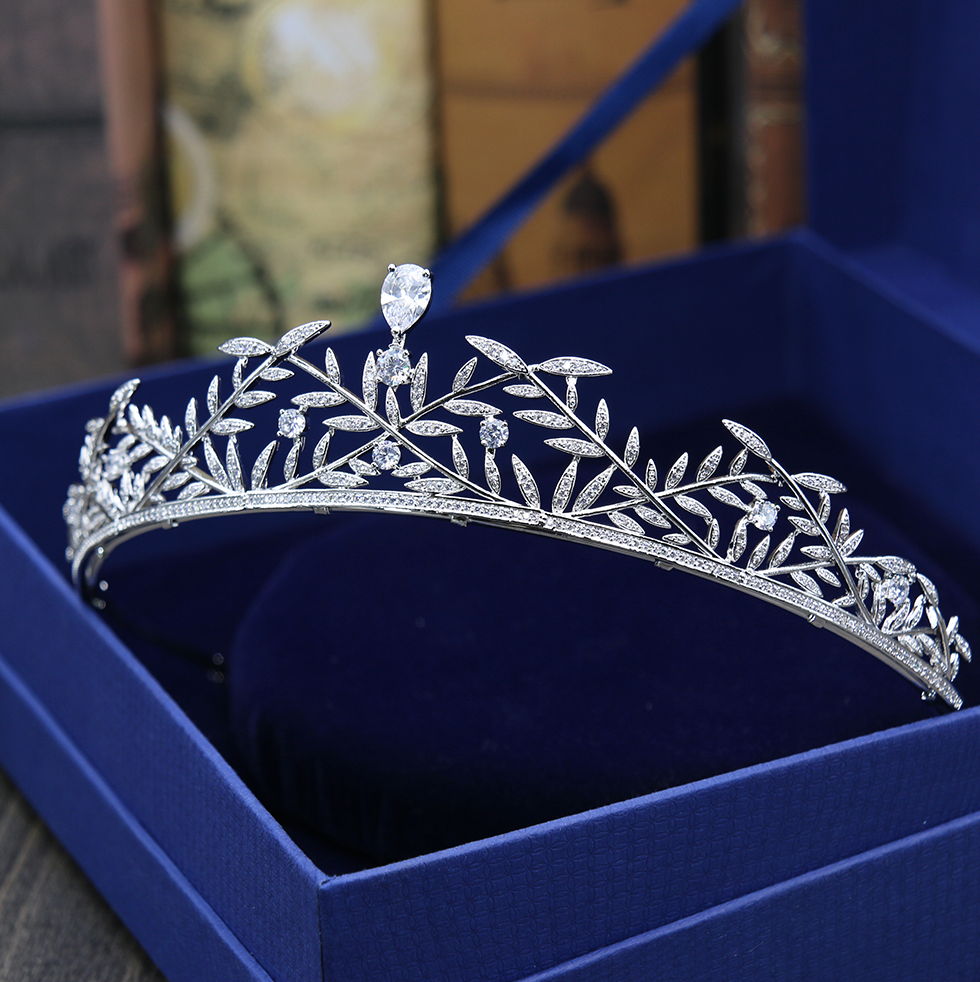 Julia - Silver Cubic Zirconia Bridal 3-Piece Jewelry Set With Tiara