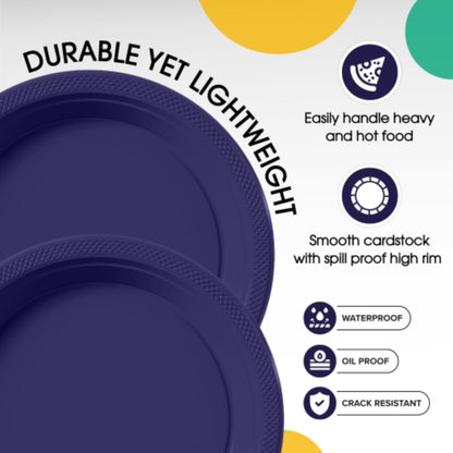 7 In. Navy Plastic Plates | 50 Count