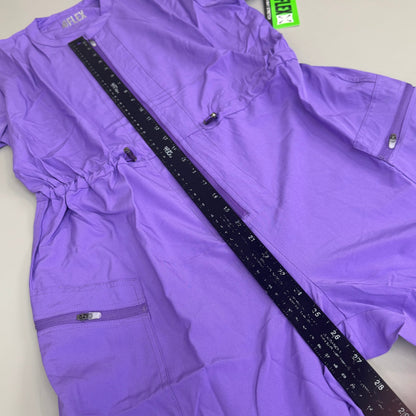 GREEN TOWN 4 Flex Scrubs Jumpsuit Cinch In Waist Women's Sz L Ultra Violet GFX-023AST