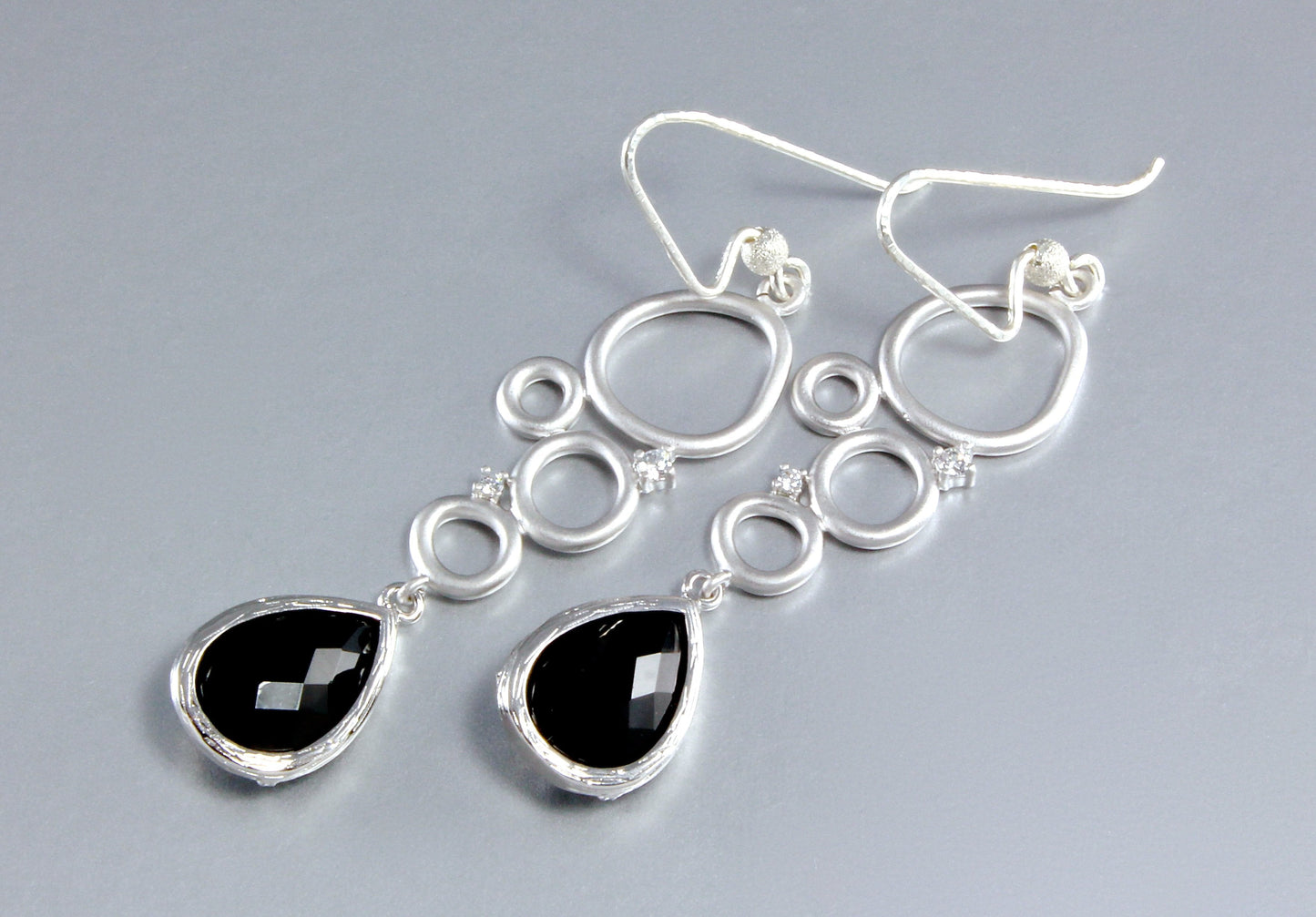 "Ella" - Black Onyx Drop Earrings
