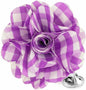 Vittorio Vico Unisex Metallic Silver Accent Plaid Flower Lapel Pin