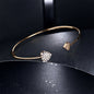 Vivian - Delicate Heart Bangle Bracelet - Available in Silver and Rose Gold