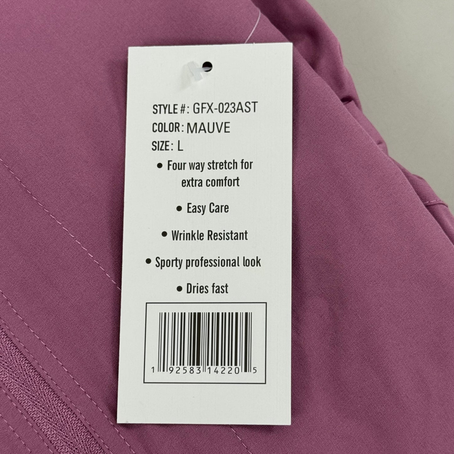 GREEN TOWN 4 Flex Scrubs Jumpsuit Cinch In Waist Women's Sz L Mauve GFX-023AST