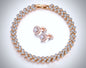 "Milan" - Cubic Zirconia Rose Gold Bracelet and Earrings Set