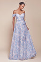 Off The Shoulder Floral Printed A-Line Dress