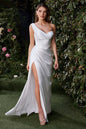 One Shoulder Satin Bridal Gown