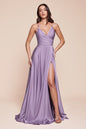 Soft Satin A-Line Sweatheart Neckline With Slit