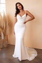 Tie-Back Sash Charmeuse Mermaid Gown
