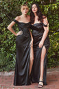 Satin Off The Shoulder Corset Gown