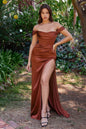 Off The Shoulder Satin Corset Gown