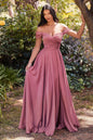 A-Line Satin Off The Shoulder Dress
